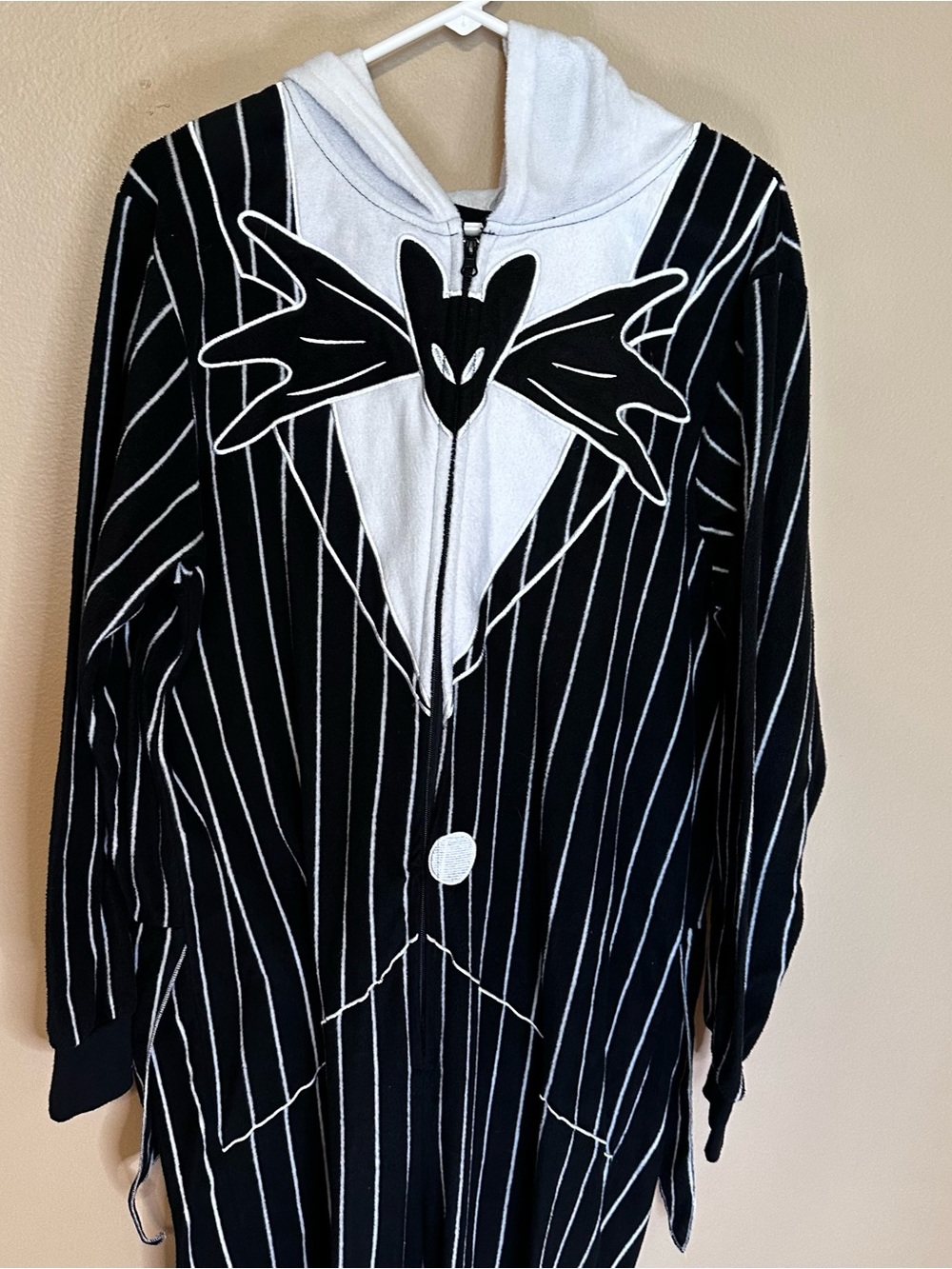 Disney Jack Skellington Pinstripe Tuxedo Union Suit With Tails Size Large